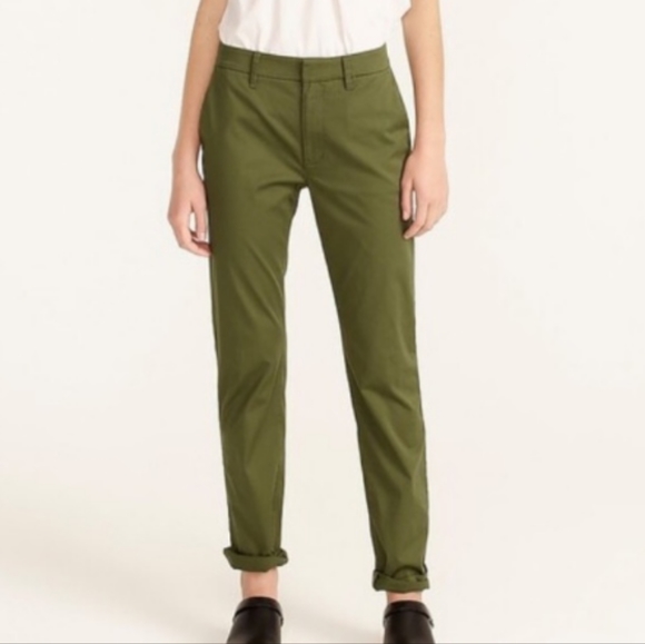 J Crew slim boyfriend Chino pant olive green - Picture 1 of 4